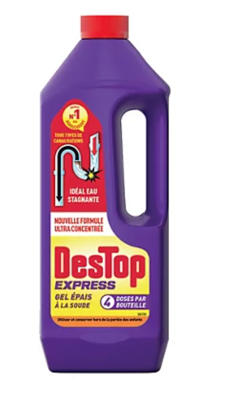 【DESTOCKAGE PALETTE】 Déboucheur Gel Destop Express 950ml - 1200 unités - DestockPro